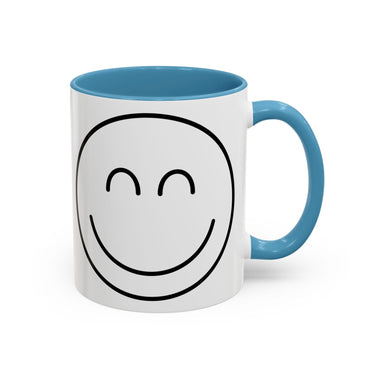 Faith Culture - Joyful Smiley - Christian Thanksgiving Accent Coffee Mug, 11oz and 15oz 11oz Light Blue