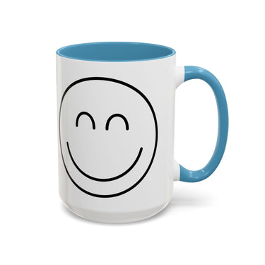 Faith Culture - Joyful Smiley - Christian Thanksgiving Accent Coffee Mug, 11oz and 15oz 15oz Light Blue