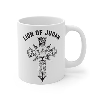 Faith Culture - Lion of Judah - Christian Ceramic Coffee Mug (11oz) 11oz White