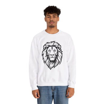 Faith Culture - Lion of Judah - Christian Unisex Heavy Blendâ„¢ Crewneck Sweatshirt White