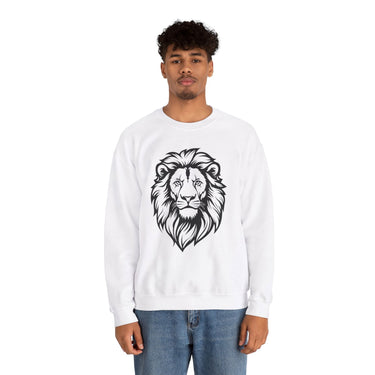 Faith Culture - Lion of Judah - Christian Unisex Heavy Blend™ Crewneck Sweatshirt White
