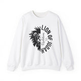 Faith Culture - Lion of Judah - Christian Unisex Heavy Blend™ Crewneck Sweatshirt White