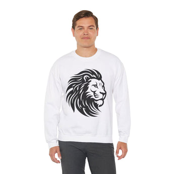 Faith Culture - Lion of Judah - Christian Unisex Heavy Blendâ„¢ Crewneck Sweatshirt White