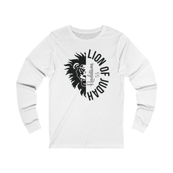 Faith Culture - Lion of Judah - Christian Unisex Jersey Long Sleeve Tee White