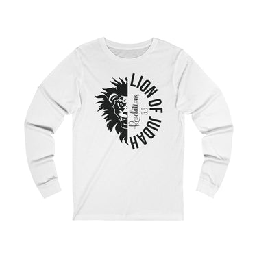 Faith Culture - Lion of Judah - Christian Unisex Jersey Long Sleeve Tee White