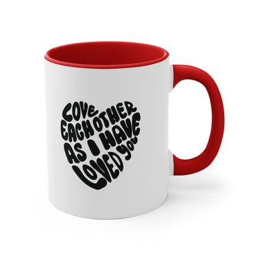 Faith Culture - Love Each Other as I Have Loved You Christian Accent Coffee Mug 11oz Red