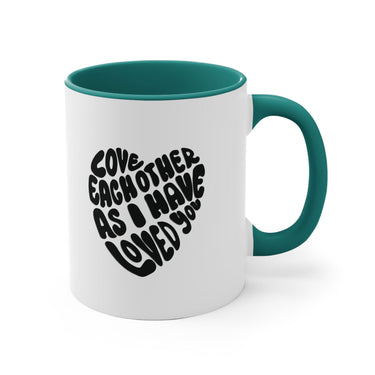 Faith Culture - Love Each Other as I Have Loved You Christian Accent Coffee Mug 11oz Green