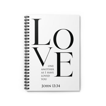 Faith Culture - Love One Another - John 13:34 - Christian Spiral Notebook - Ruled Line One Size