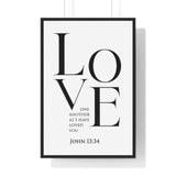 Faith Culture - Love One Another - John 13:34 - Christian Wall Art 24″ x 36″ Black