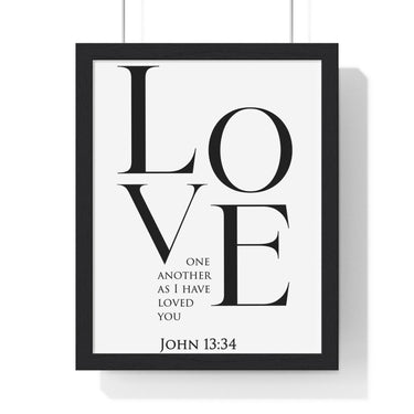 Faith Culture - Love One Another - John 13:34 - Christian Wall Art 11″ x 14″ Black