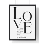 Faith Culture - Love One Another - John 13:34 - Christian Wall Art 18″ x 24″ Black