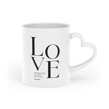 Faith Culture - Love One Another Heart-Shaped Christian Coffee Mug