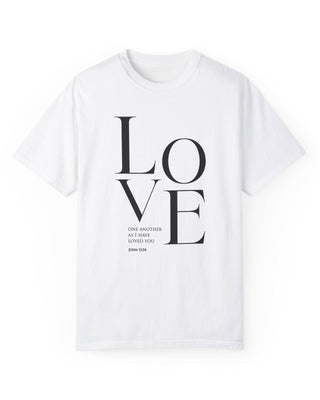 Love One Another John 13:34 Christian Unisex Garment-Dyed T-shirt
