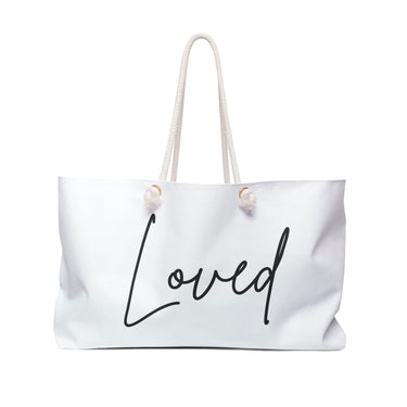 Faith Culture - Loved Christian Weekender Tote Bag 24" × 13"