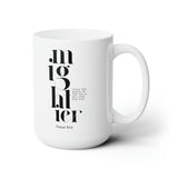 Faith Culture - Mightier Than the Waves Psalm 93:4 Accent Coffee Mug - Christian Ceramic, 15oz