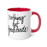 Faith Culture - Nothing but Gratitude - Christian Thanksgiving Accent Mug, 11oz