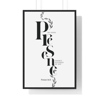 Faith Culture - Path of Joy - Psalm 16:11 - Christian Wall Art 24″ x 36″ Black