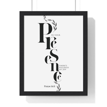 Faith Culture - Path of Joy - Psalm 16:11 - Christian Wall Art 11″ x 14″ Black