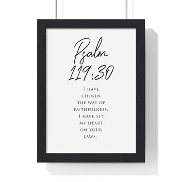 Faith Culture - Path of Truth - Psalm 119:30 - Christian Wall Art 8" x 11" Black