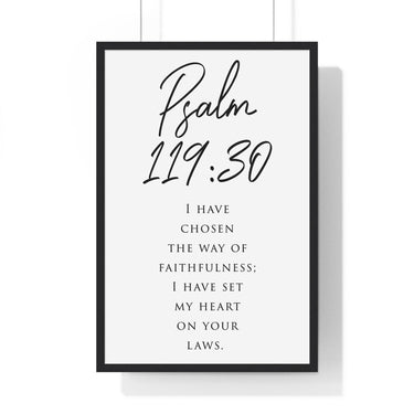 Faith Culture - Path of Truth - Psalm 119:30 - Christian Wall Art 20" x 30" Black