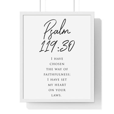Faith Culture - Path of Truth - Psalm 119:30 - Christian Wall Art 16" x 20" White