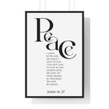 Faith Culture - Peace Be With You - John 14:27 - Christian Wall Art 24″ x 36″ Black