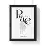 Faith Culture - Peace Be With You - John 14:27 - Christian Wall Art 8" x 11" Black