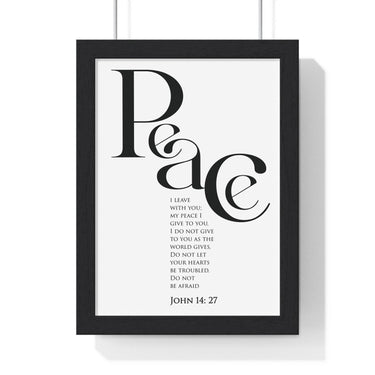 Faith Culture - "Peace I Leave with You" - John 14:27 Christian Vertical Framed Wall Art 8" x 11" Black