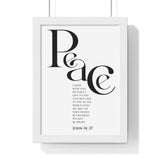 Faith Culture - "Peace I Leave with You" - John 14:27 Christian Vertical Framed Wall Art 8" x 11" White