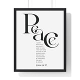 Faith Culture - "Peace I Leave with You" - John 14:27 Christian Vertical Framed Wall Art 16" x 20" Black