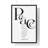 Faith Culture - "Peace I Leave with You" - John 14:27 Christian Vertical Framed Wall Art 20" x 30" Black