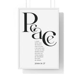 Faith Culture - "Peace I Leave with You" - John 14:27 Christian Vertical Framed Wall Art 20" x 30" White