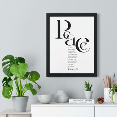 Faith Culture - "Peace I Leave with You" - John 14:27 Christian Vertical Framed Wall Art