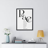 Faith Culture - "Peace I Leave with You" - John 14:27 Christian Vertical Framed Wall Art
