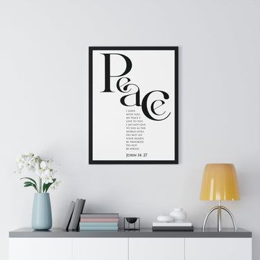 Faith Culture - "Peace I Leave with You" - John 14:27 Christian Vertical Framed Wall Art