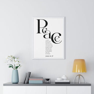 Faith Culture - "Peace I Leave with You" - John 14:27 Christian Vertical Framed Wall Art