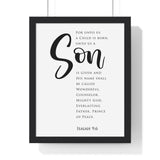 Faith Culture - Prince of Peace - Isaiah 9:6 - Christian Wall Art 11″ x 14″ Black