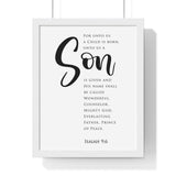 Faith Culture - Prince of Peace - Isaiah 9:6 - Christian Wall Art 11″ x 14″ White
