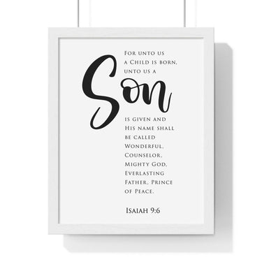 Faith Culture - Prince of Peace - Isaiah 9:6 - Christian Wall Art 11″ x 14″ White