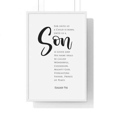 Faith Culture - Prince of Peace - Isaiah 9:6 - Christian Wall Art 20" x 30" White