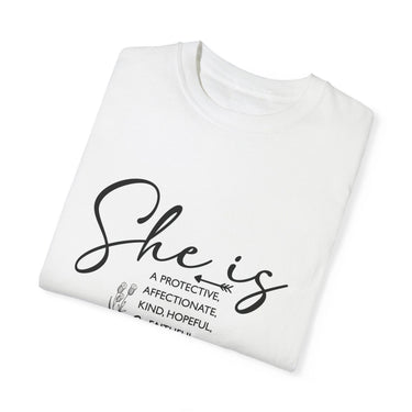 Faith Culture - Protective, Affectionate, Kind, Hopeful, Faithful Mama Unisex Garment-Dyed T-shirt