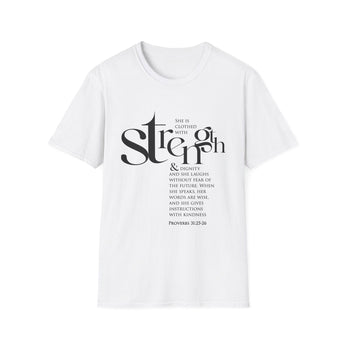 She Opens Her Mouth with Wisdom T-Shirt | Proverbs 31:25–26 Christian Apparel