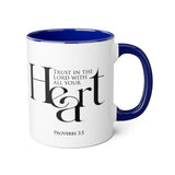Faith Culture - Proverbs 3:5 - Christian Accent Coffee Mug (11oz) Blue 11oz