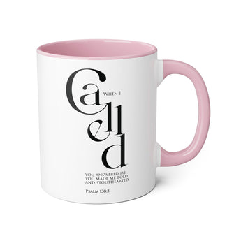 Faith Culture - Psalm 138:3 - Christian Accent Coffee Mug (11oz) Pink 11oz