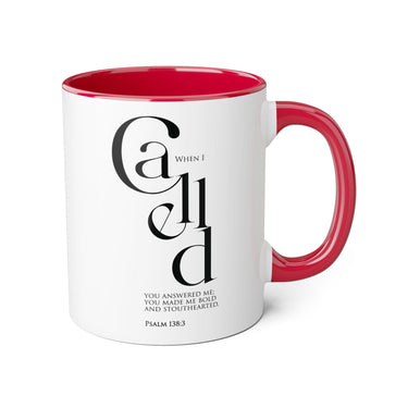 Faith Culture - Psalm 138:3 - Christian Accent Coffee Mug (11oz) Red 11oz