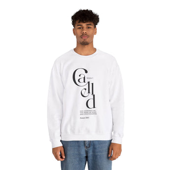 Faith Culture - Psalm 138:3 - Christian Unisex Heavy Blend™ Crewneck Sweatshirt White