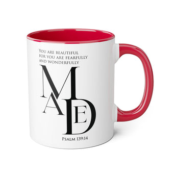 Faith Culture - Psalm 139:14 - Christian Accent Coffee Mug (11oz) Red 11oz