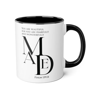 Fearfully and Wonderfully Made Accent Mug | Psalm 139:14 Black 11oz