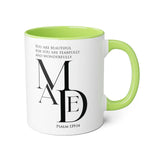 Faith Culture - Psalm 139:14 - Christian Accent Coffee Mug (11oz) Light Green 11oz