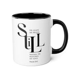 Faith Culture - Psalm 23:2 - Christian Accent Coffee Mug (11oz) Black 11oz